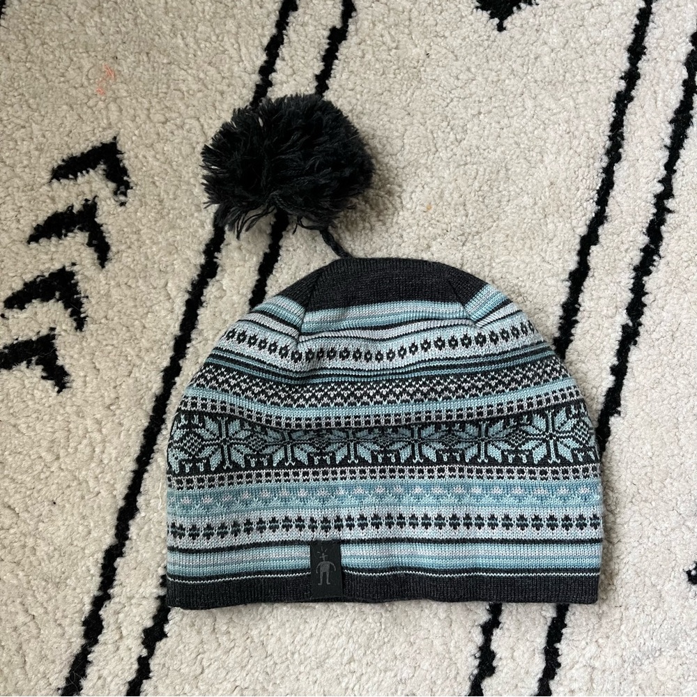 Smartwool Black and Blue Patterned Beanie